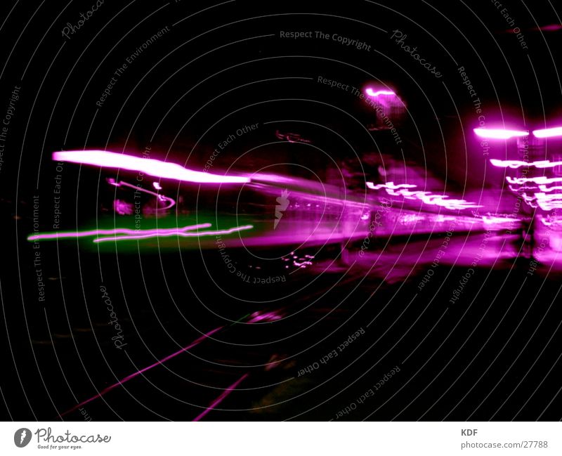 Bremen railway station Railroad Night Long exposure Black Violet Green Lantern Train station Movement KDF