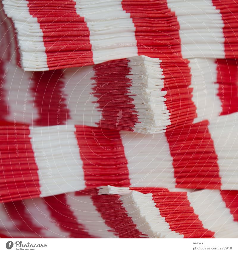 LAserviette Paper Line Stripe Esthetic Authentic Simple Fresh Modern Positive Beautiful Red White Napkin Stack Arrangement Buffet Striped Signs and labeling