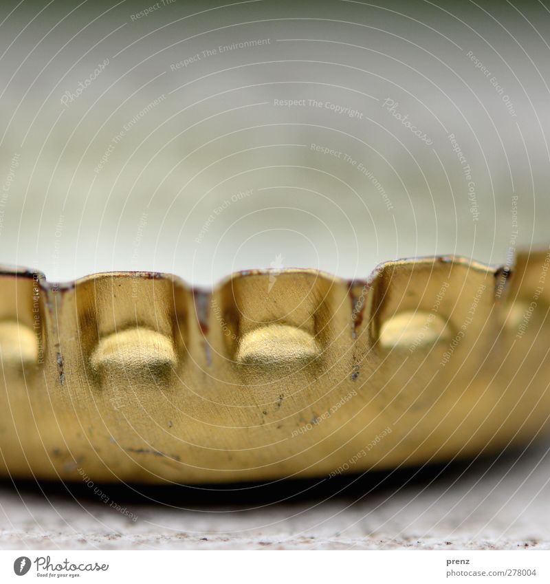 after the party Metal Yellow Gold Gray Crown cork Closure Tin Macro (Extreme close-up) Colour photo Exterior shot Deserted Copy Space top Day