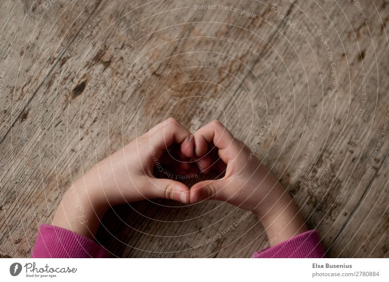 heart Arm Hand Fingers Love Life Heart Children`s hand Wood Colour photo Interior shot Day Light Shadow Bird's-eye view