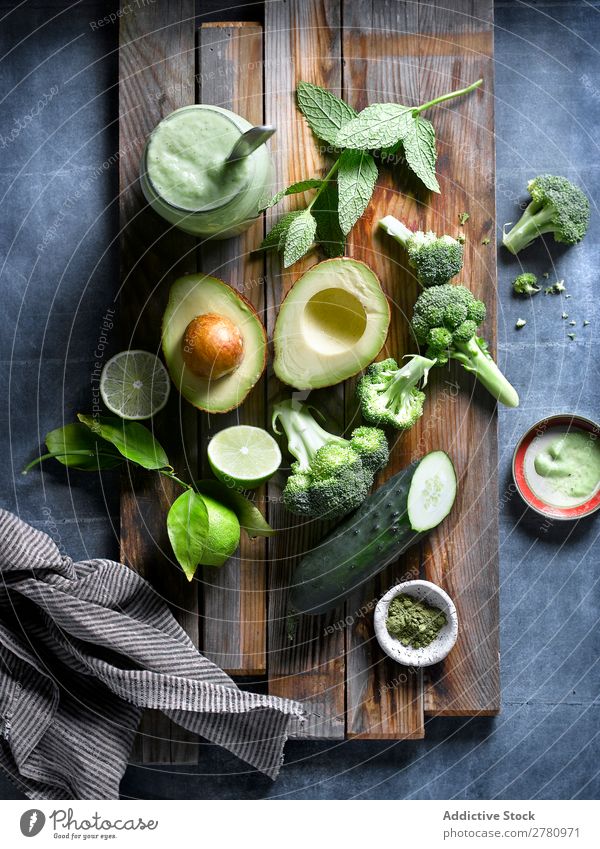 Mixed green vegetables and spices composition Greens Healthy assortment Vegetarian diet Vegetable condiments Harvest Conceptual design Collage Diet Ingredients