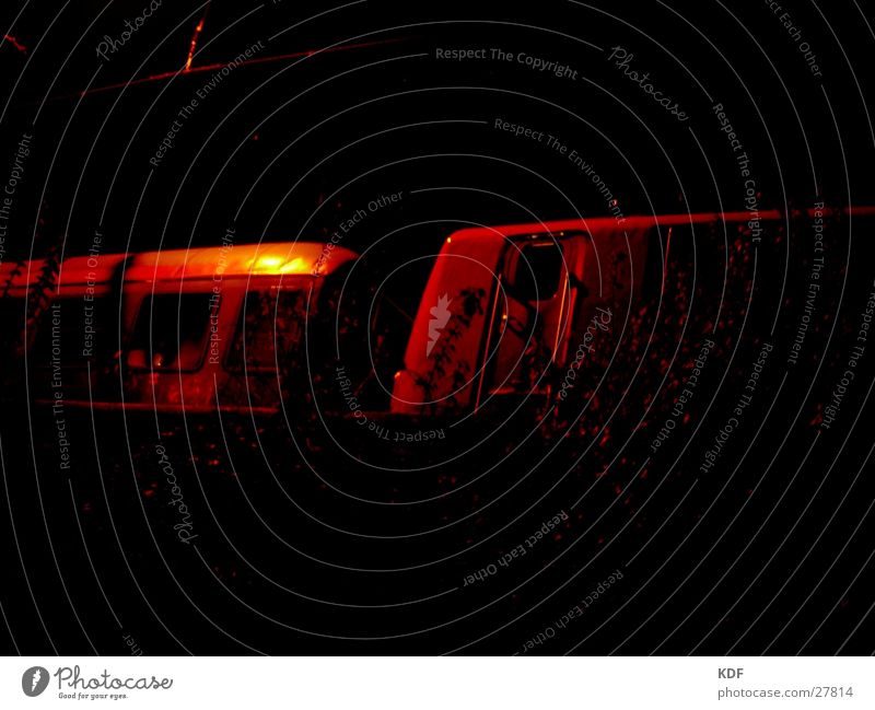 train Railroad Night Bremen Dark Eerie Bushes Red Yellow Long exposure mysterious long exposure db KDF Shadow lure yard Door Blur