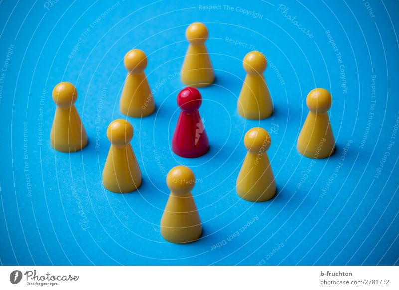 Group of game pieces Business Company Team Toys Sign Network Work and employment Select Observe Communicate Blue Yellow Red Identity Uniqueness Planning Divide
