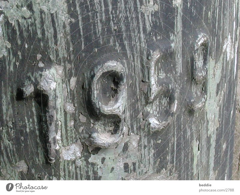 1959 Trash container Digits and numbers Historic Old Varnish Colour