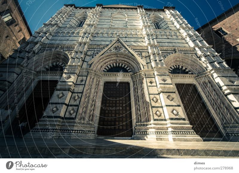 The cathedral in Siena (Italy) Dome Wall (barrier) Wall (building) Door Tourist Attraction Historic Colour photo Exterior shot Deserted Copy Space left