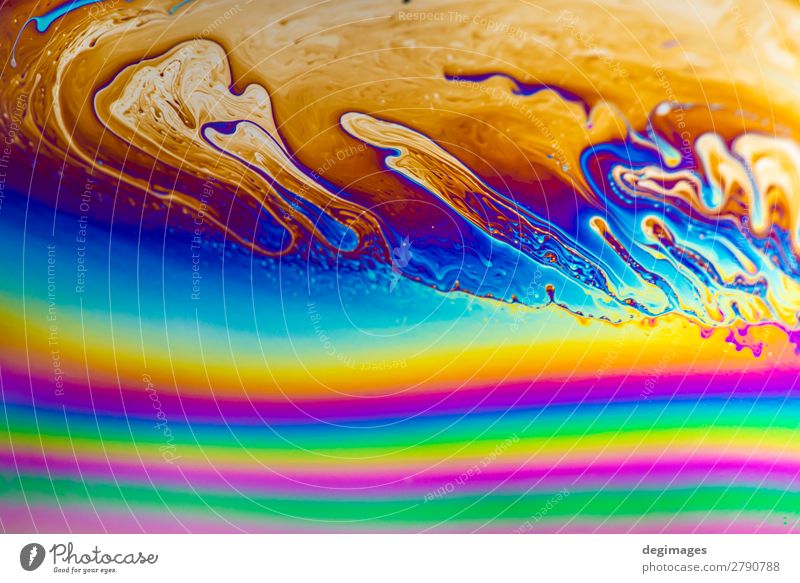 Colour spectrum abstract background. Rainbow colours. Art Bright Crazy Blue Consistency oil Soap bubble psychedelic iridescent light liquid water colorful
