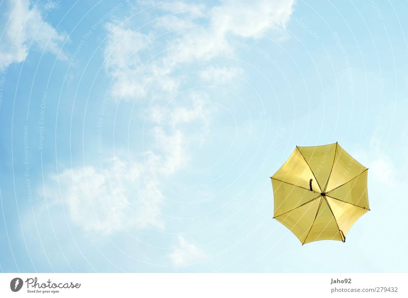 UmBRelLA Lifestyle Style Air Sky Sky only Clouds Umbrella Free Infinity Blue Contentment Joie de vivre (Vitality) Protection Freedom Yellow Rain Autumn Autumnal