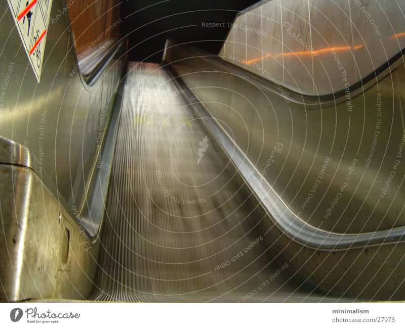 A journey into the unknown Escalator Motion blur Cold Night Dark Transport stairs Movement Dynamics