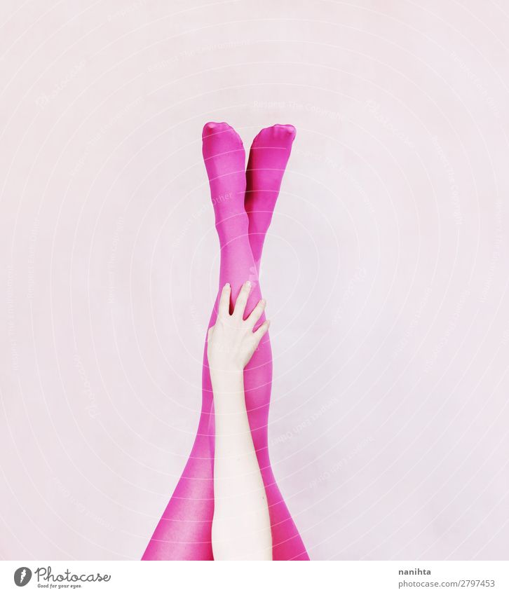 Female legs wearing pink tights - a Royalty Free Stock Photo from