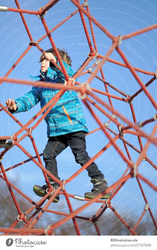 Child climbs on the playground Leisure and hobbies Playing Human being Masculine Boy (child) 1 3 - 8 years Infancy Playground Movement Success Healthy Happy