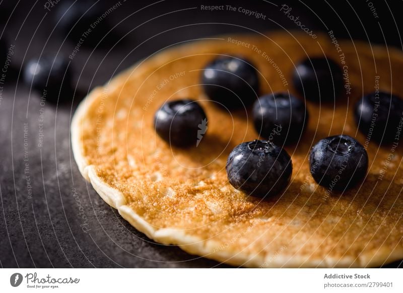 Fresh pancake with blueberries Pancake Blueberry Tabletop Kitchen Breakfast Food Morning Dessert appetizing Sweet Healthy Tasty Delicious yummy delectable