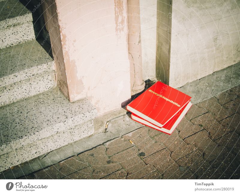Encyclopedia of the Street Town Red Pavement Book Landing House (Residential Structure) Wall (building) Trash Dispose of Paving stone Know Smart Education Study