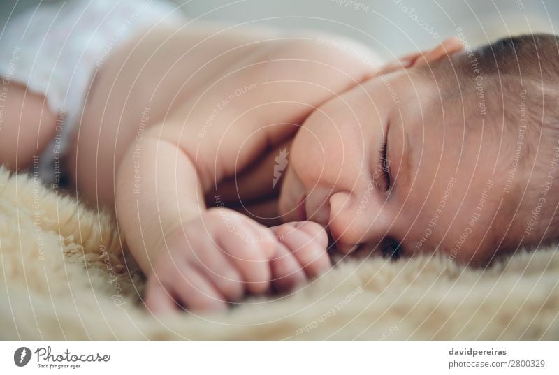 Baby sleeping on a blanket Beautiful Calm Bedroom Child Human being Woman Adults Infancy Sleep Authentic Small Naked Cute Comfortable Innocent Gorgeous