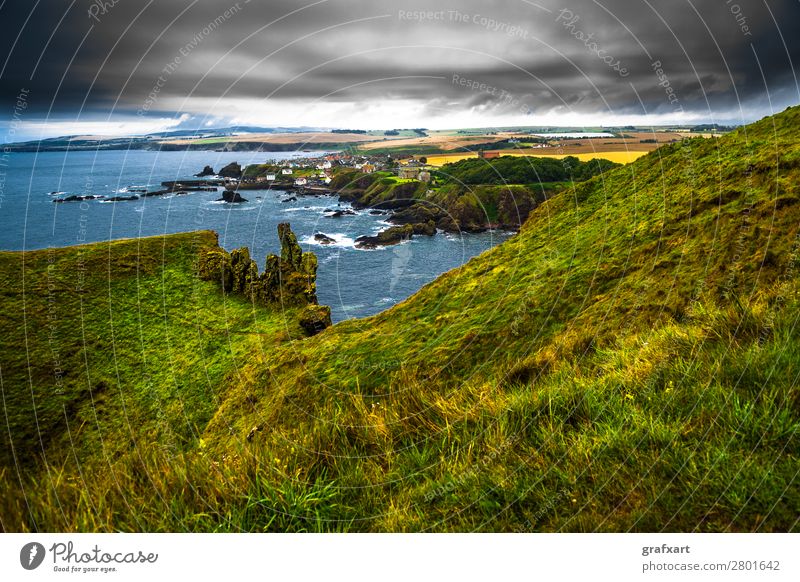 St. Abbs on the Atlantic Coast of St. Abbs Head in Scotland Atlantic Ocean Vantage point Surf English Bay Village Building Great Britain Harbour