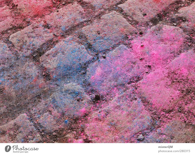 Holi Shit III Art Esthetic Floor covering Ground Paving stone Colour photo Dye Patch of colour Play of colours Color gradient Colour tone Colour palette