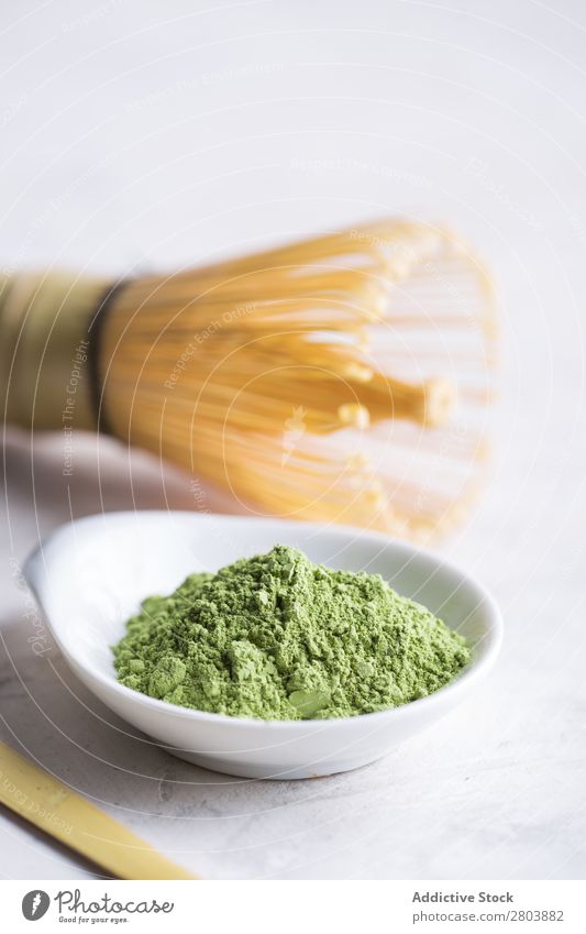 matcha green tea powder bamboo whisk