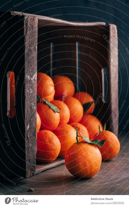 Fresh oranges in an old wooden box Breakfast citrus Delicious Drinking Fruit Healthy Juice Orange Organic Tasty Vitamin Wooden box Refreshment Sweet