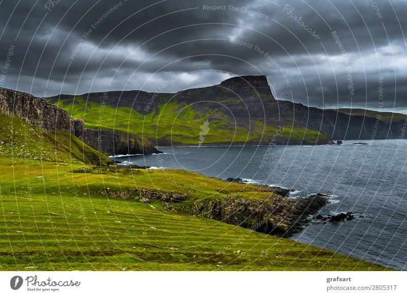 Cliffs at Neist Point on the Isle of Skye in Scotland Atlantic Ocean Vantage point Mountain Geology Great Britain Highlands Climate Coast Landscape Picturesque