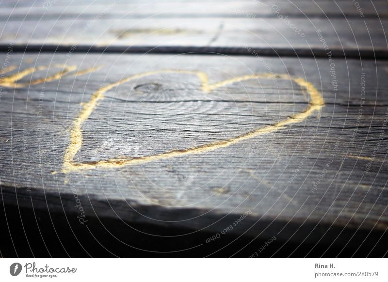 Sweet Wood Infatuation Love Heart Romance Wooden table Detail Subdued colour Exterior shot Deserted Copy Space bottom Shallow depth of field