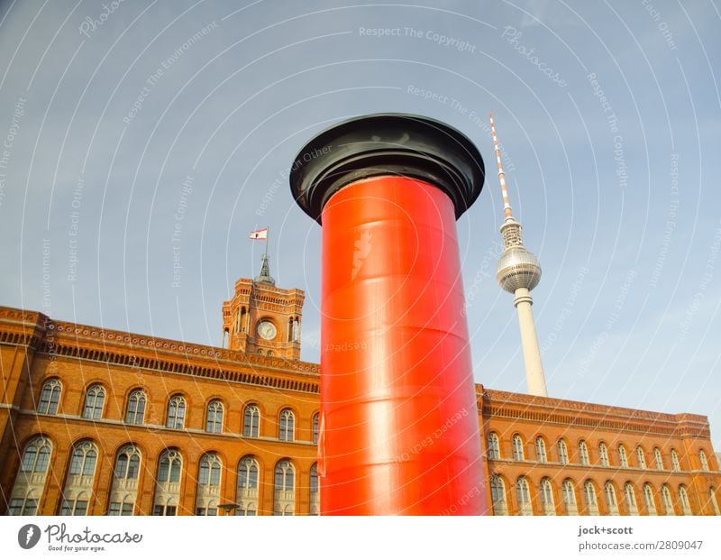 commercial break Advertising Industry Cloudless sky Downtown Berlin Manmade structures Building Architecture Tourist Attraction Landmark Berlin TV Tower