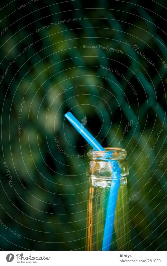 lemonade pipeline Lemonade Bottle Straw Illuminate Blue Green Thirst To enjoy Infancy Neck of a bottle Empty Beverage Wire netting fence Second-hand