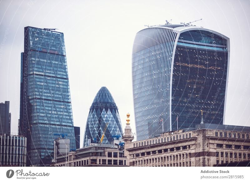 Cityscape of London Skyline High-rise Architecture Great Britain Town Business Tourism England Landmark Financial Industry Day Horizontal Deserted Building