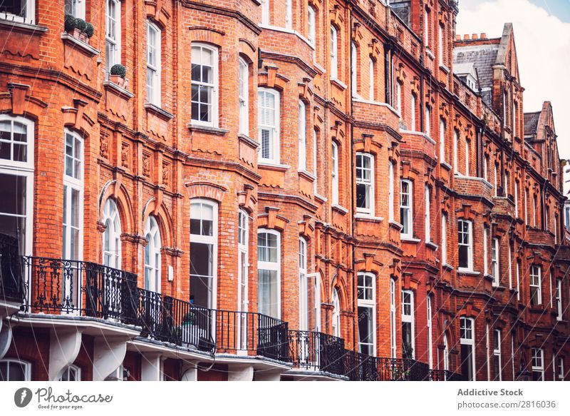 Brick buildings House (Residential Structure) Window London Architecture front Building Red Flat Wall (building) City Town Exterior shot Deserted Great Britain