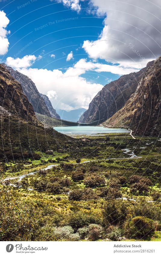 Beautiful valley tree in Huaraz, Peru, South America Adventure america Andes Background picture blanca Blue Clouds cordillera Destination Green Hiking huaraz