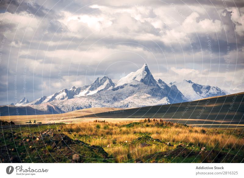 Bautiful snowy mountains in Huaraz, Peru, South America. cordillera Mountaineer Snow blanca huaraz Exterior shot Hiking Adventure Destination america White