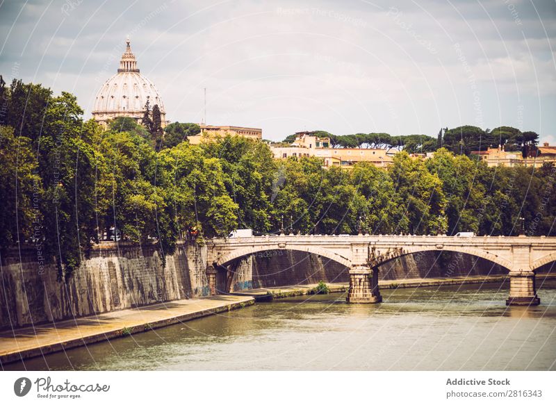 The Tiber river in Rome and St. Peter Basilica, Italy River Italian Vantage point Historic Old Vatican angelo Architecture peter Skyline castel Landmark Castle