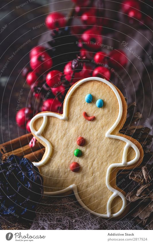 Christmas cookies on wooden table Christmas & Advent Cookie Biscuit Food Decoration Background picture Ornaments Home-made Gourmet Sweet Baking Snack