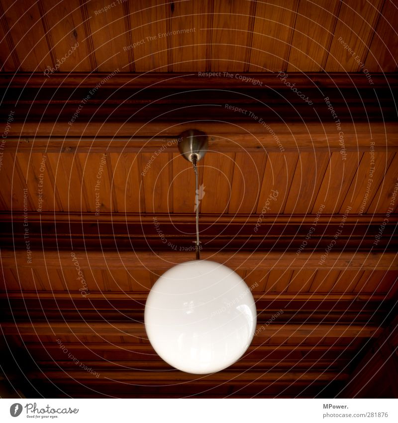 >-O Lamp Ceiling Wood Wooden ceiling Joist Roof beams White Brown Old building Round Light Lighting Illuminate