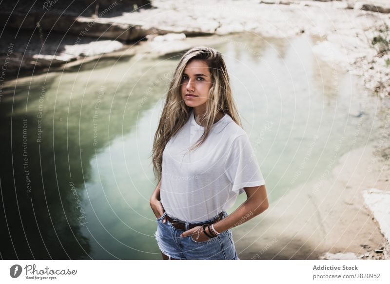 Female hipster in colorful clothes in countryside - a Royalty Free Stock  Photo from Photocase