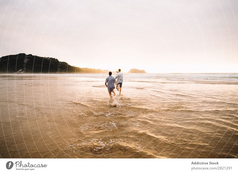 Men walking to ocean Man Walking Beach Ocean Together Friendship Couple Homosexual Water Sand Vacation & Travel Youth (Young adults) Alternative Nature