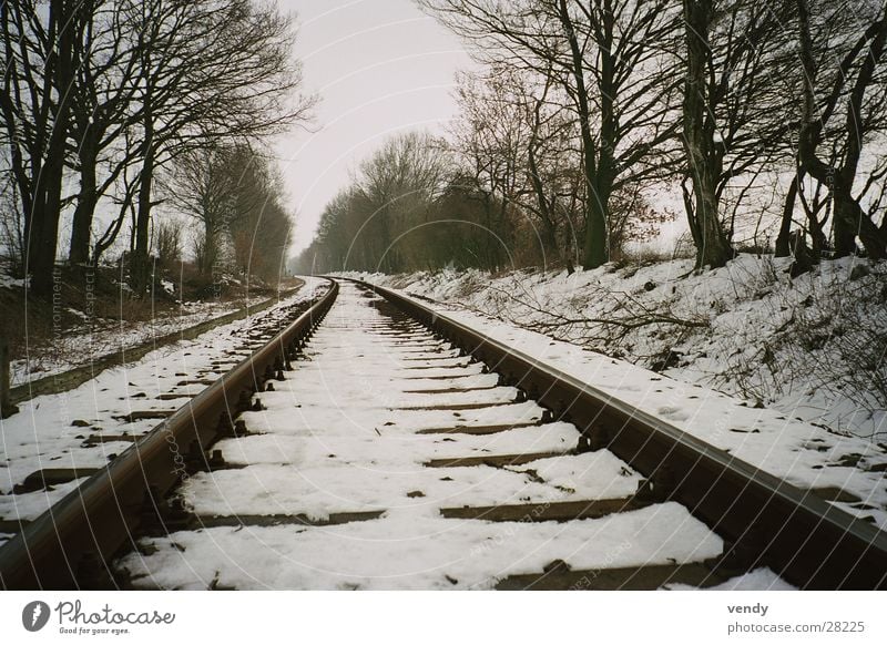 Snow on rail :) Railroad tracks Tunnel vision Infinity Transport Far-off places