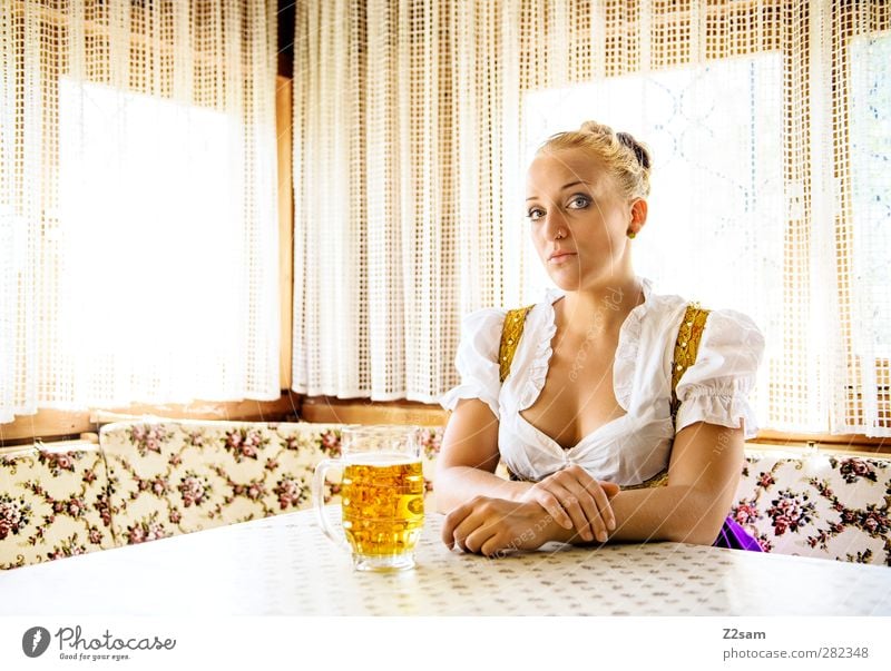 Cliché - Portrait Elegant Style Oktoberfest Fairs & Carnivals Feminine Young woman Youth (Young adults) 18 - 30 years Adults Traditional costume Costume