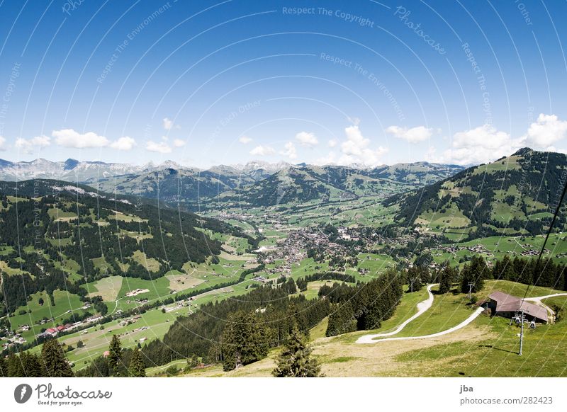 Gstaad Vacation & Travel Tourism Trip Mountain Hiking Nature Landscape Summer Autumn Beautiful weather Grass Alps Peak Village Cable car Gondola Blue Green