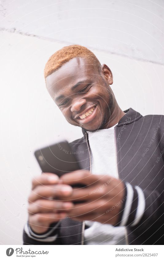 African american man making himself selfie portrait of smart pho Man Mobile Camera Telephone Smart Joy Take Human being PDA Youth (Young adults) Photography