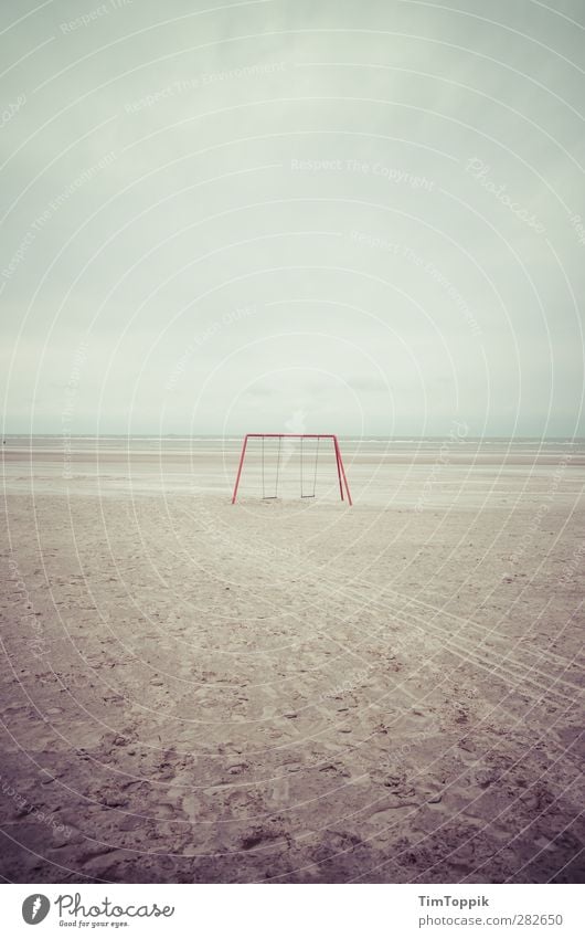 This used to be my playground Ocean Gloomy Sadness Swing Beach Langeoog Childhood memory Loneliness Deserted Remember Infancy Children's game Sentimental Island