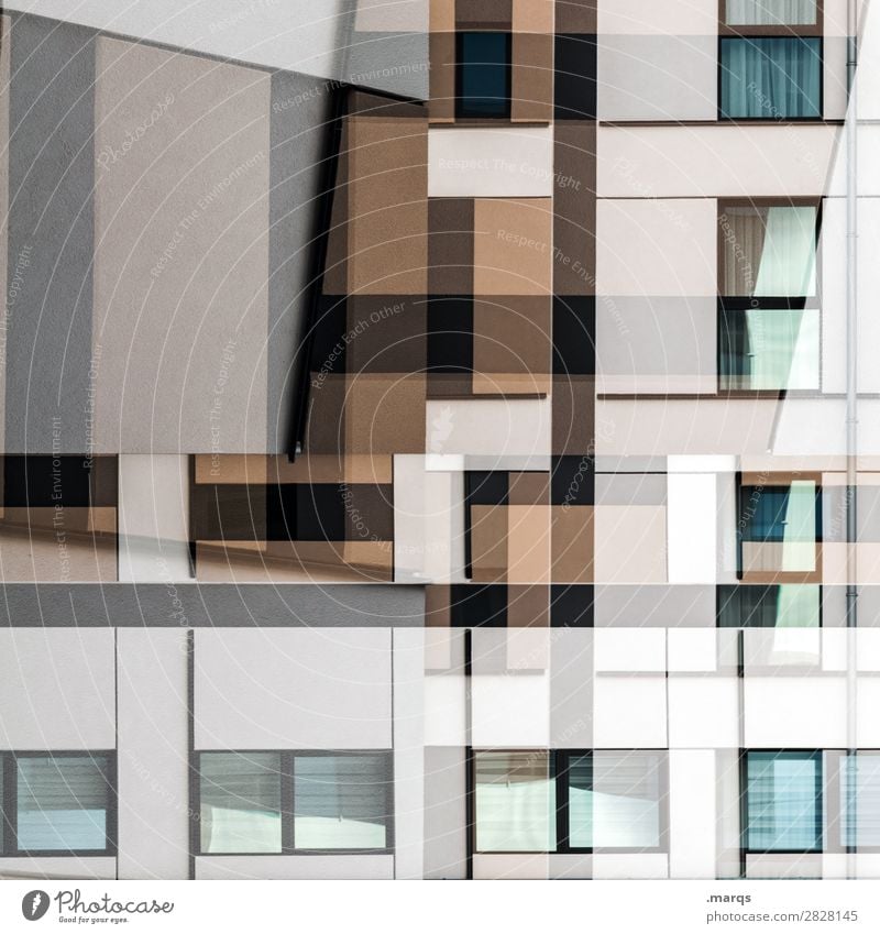 modern facade Facade Window Abstract Double exposure Modern Geometry Architecture Design Exceptional Irritation Style Arrangement