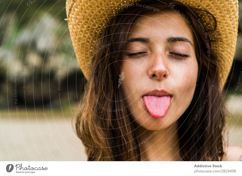 Funny girl with eyes closed on beach Woman To enjoy Nature romantic Posture Dream Youth (Young adults) Delicate Summer Model Natural Beauty Photography traveler