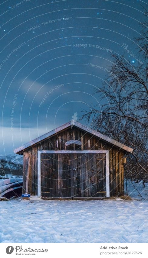 Small wooden building in winter Winter Nature Cold North Wood House (Residential Structure) Evening Dusk Covered Snow Seasons White Landscape Ice Frost