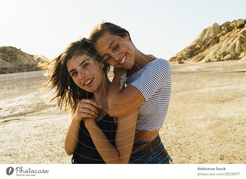 Women posing in sandy hills Woman Posture Nature pretty eyes closed Smiling Cheerful Happy Youth (Young adults) Beautiful Natural Beauty Photography