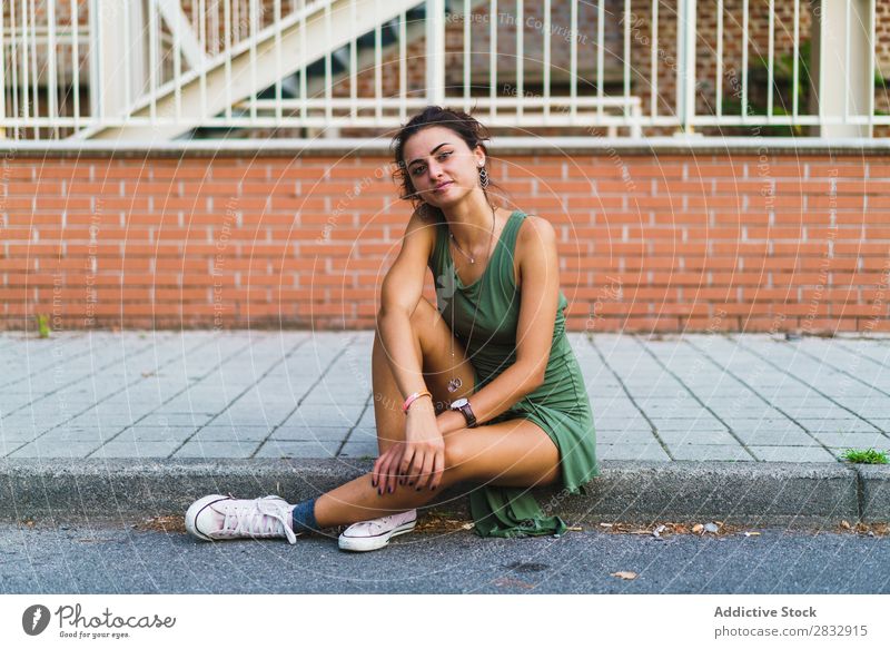 Stylish expressive girl posing at street Woman Style Street Youth (Young adults) Vacation & Travel Town Cheerful Happiness Posture City Portrait photograph