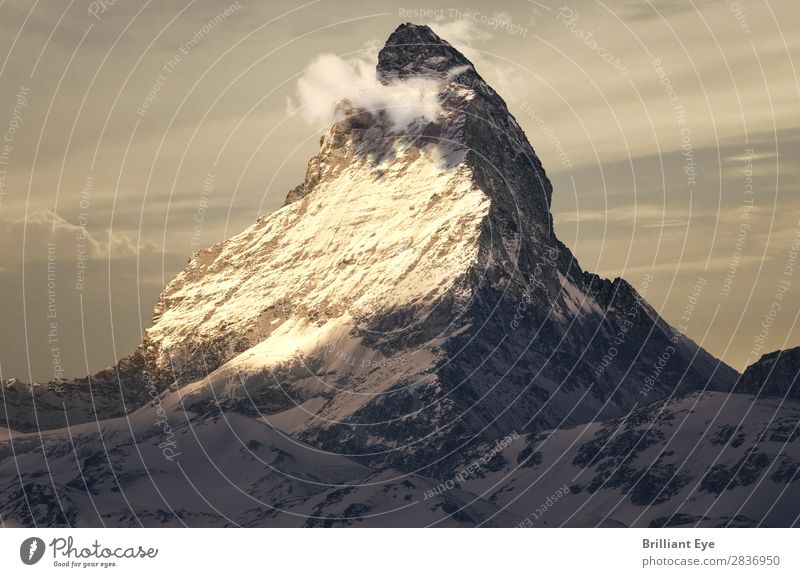 Matterhorn in the beautiful evening light Vacation & Travel Mountain Nature Landscape Sunrise Sunset Winter Warmth Exceptional Large Moody Uniqueness Elegant