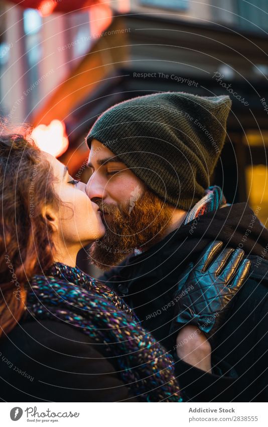 Couple standing on street Street Happy City Human being Vacation & Travel Tourism Love Happiness Relationship Cheerful Youth (Young adults) Man Woman Romance 2