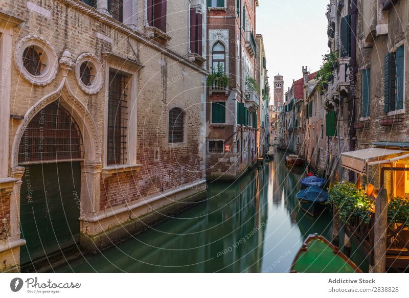 Gondolas floating in water of channel City Gondola (Boat) Channel Tourism romantic Ornamental Vacation & Travel Landmark Town Skyline Architecture Decoration