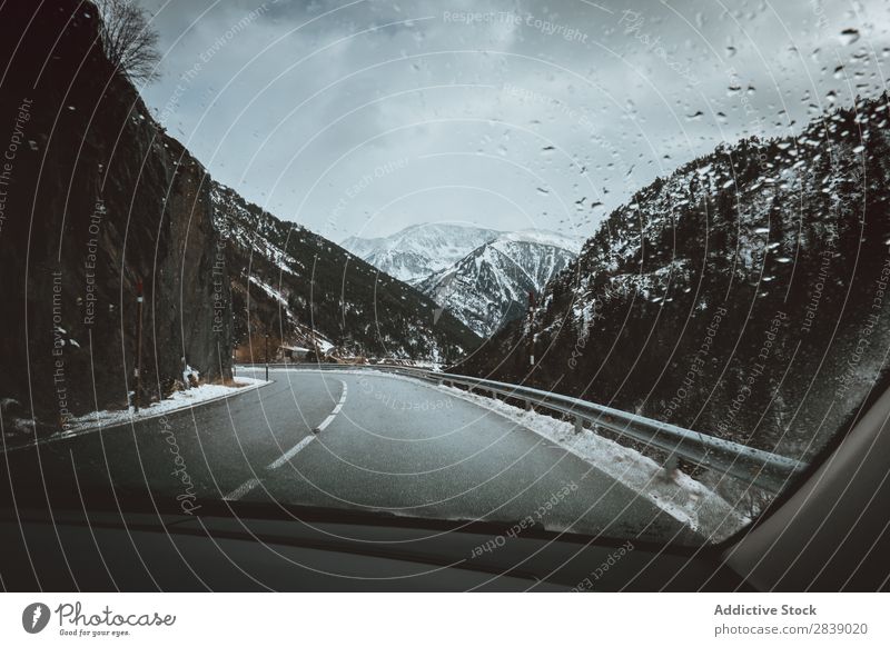 Road and snowy hills Car Vehicle Street Winter Hill Mountain Snow Landscape Nature White Ice Seasons Cold Vacation & Travel way Forest Frost Freeze Weather