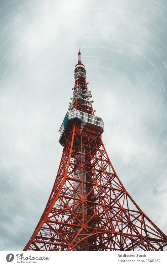 Big red telecom tower Tower Telecommunications City Clouds Sky Technology Communication Network Antenna Broadcasting Global Equipment Building transmitter