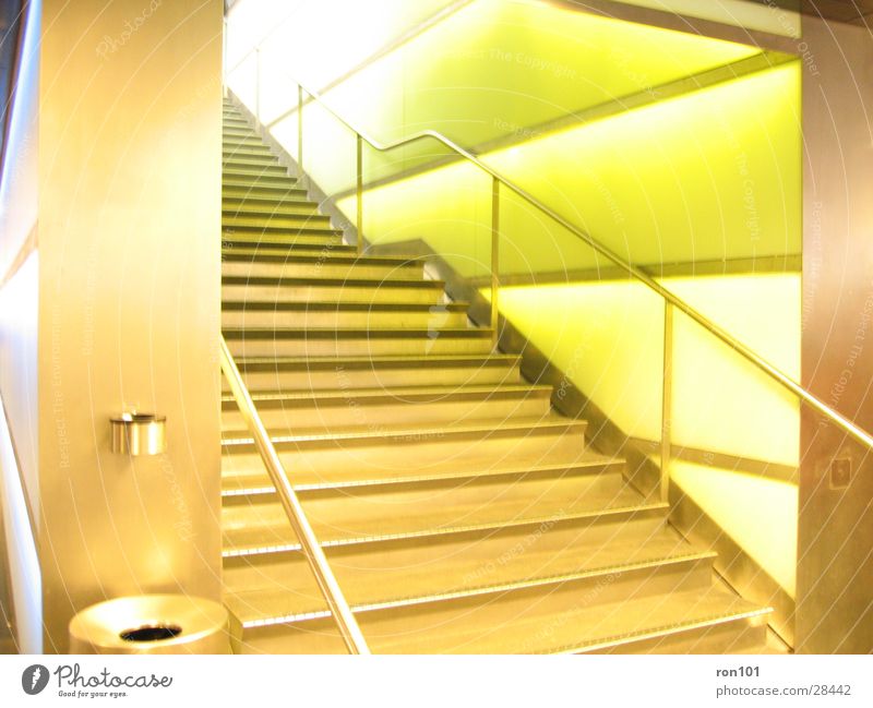 stairs Wall (building) Green Ashtray Trash container Architecture Stairs Handrail Lighting